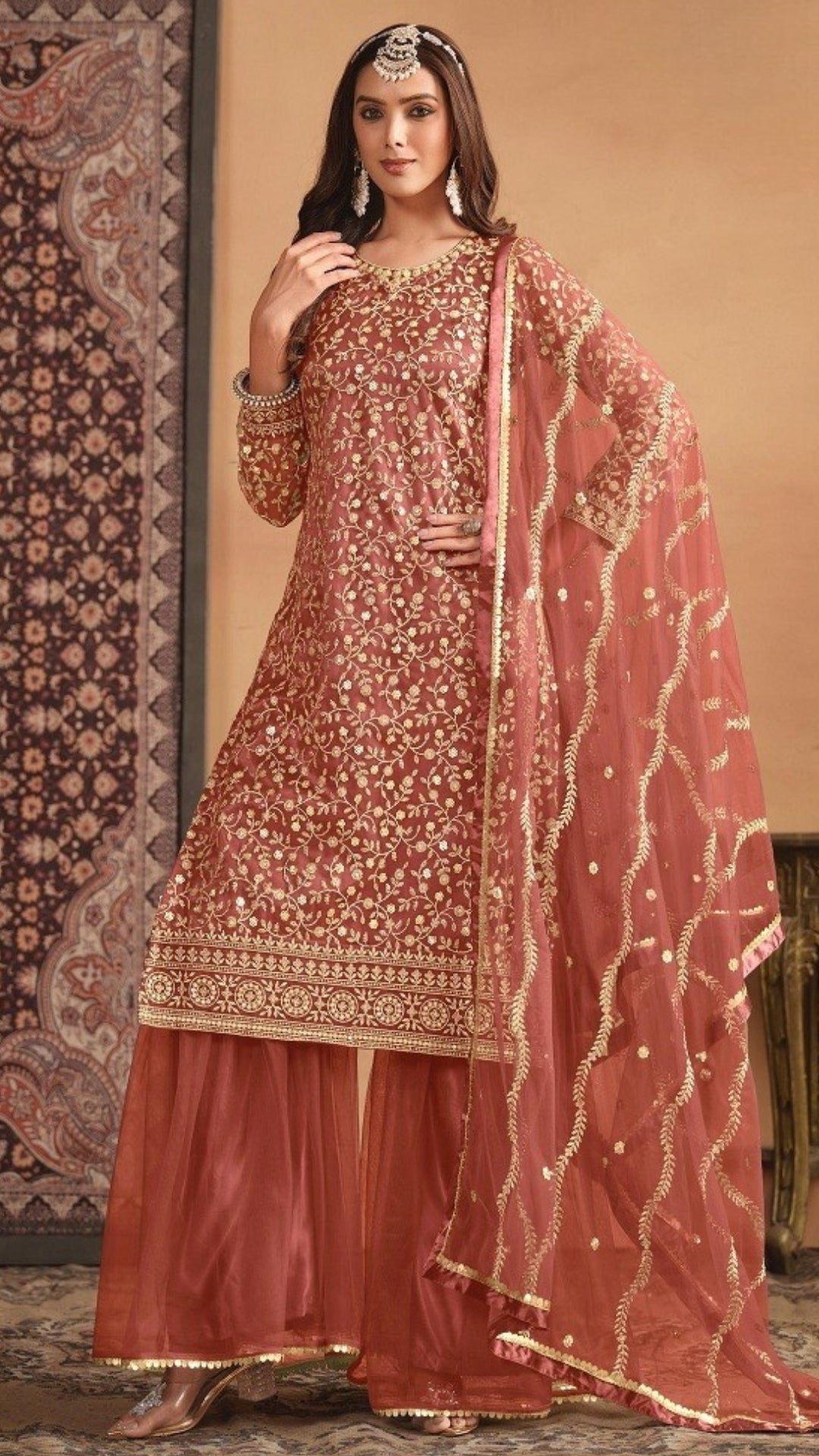 Saira Embroidered Sharara Set