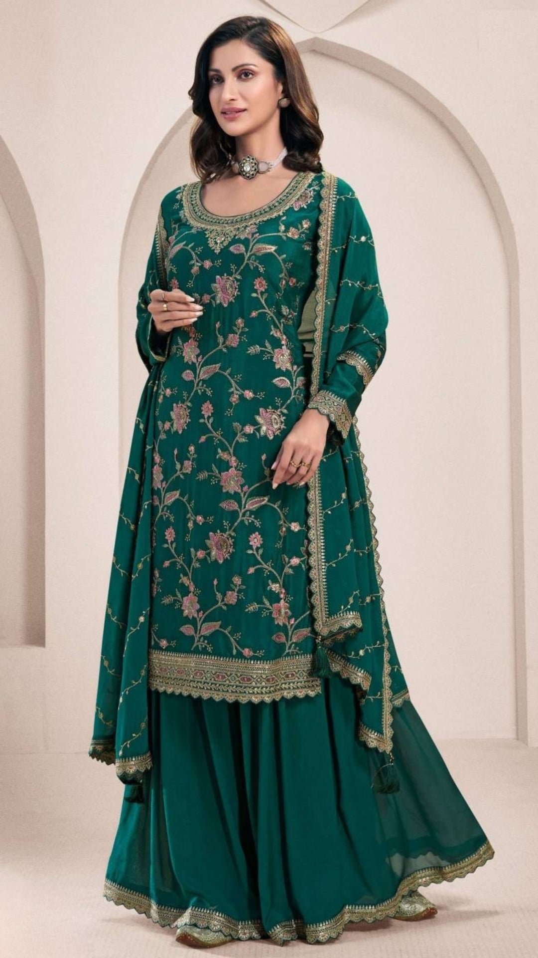Ameera Embroidered Sharara Set