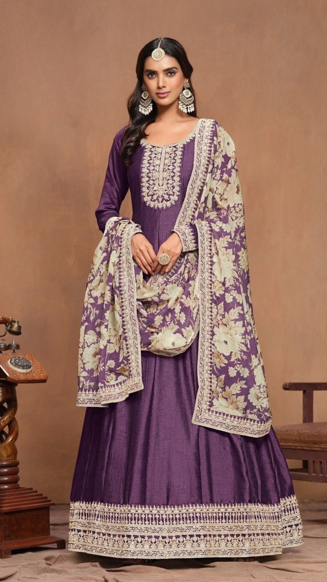 Rimsha Art-Silk Embroidered Anarkali Set