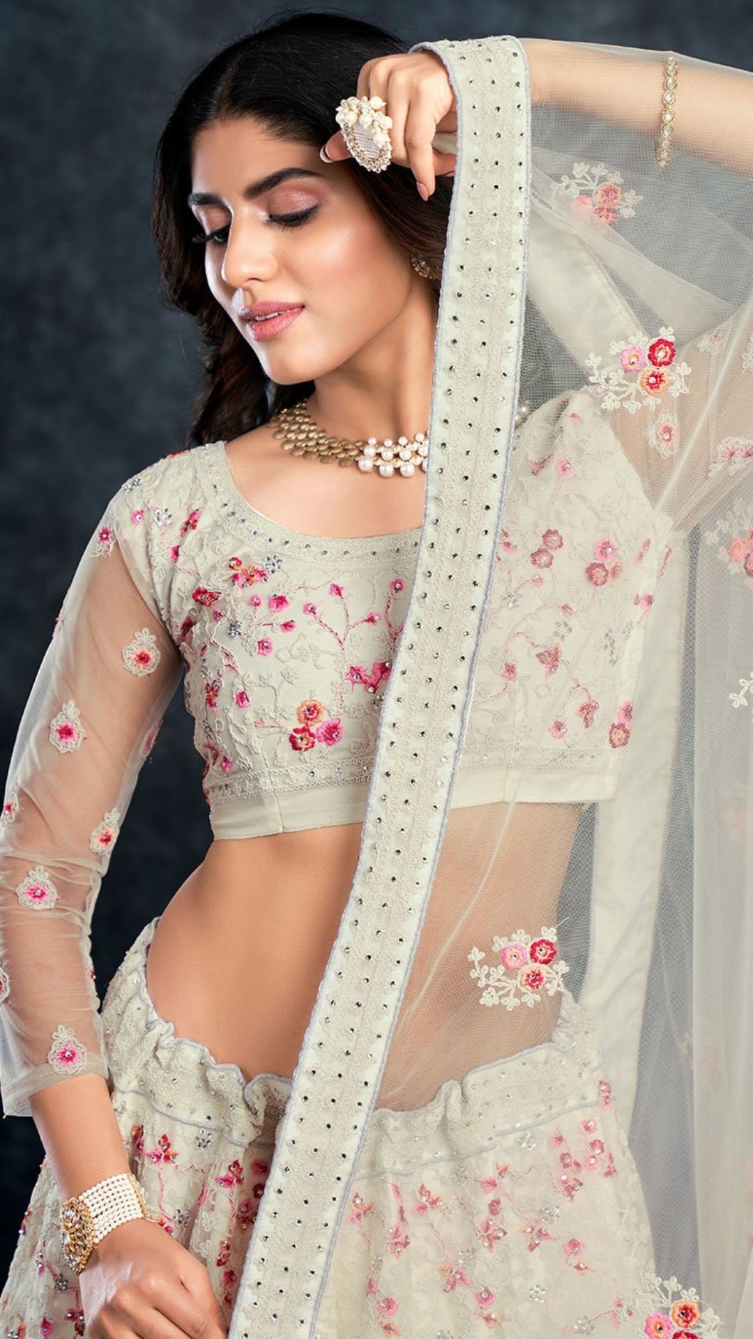 Vanya Heavy Net Embroidered Lehenga