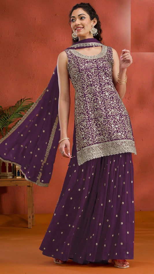 Arwa Embroidered Sharara Set