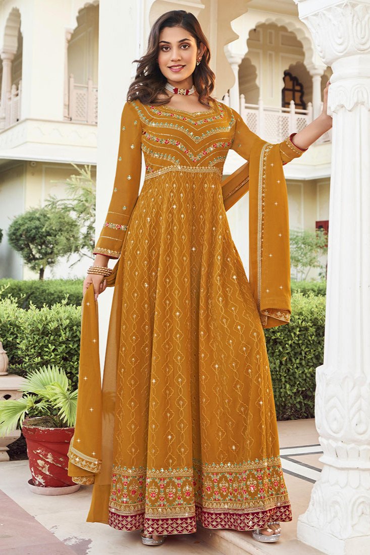 Aarna Anarkali Suit - Mustard