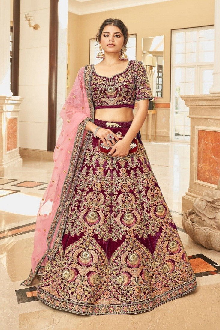 Akrisha Velvet Bridal Lehenga