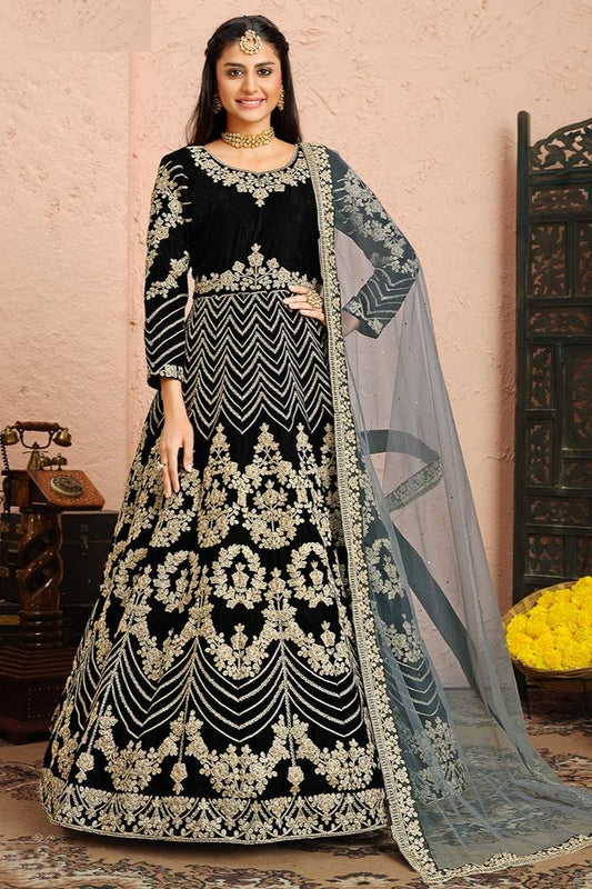 Alvira Anarkali Suit - Black