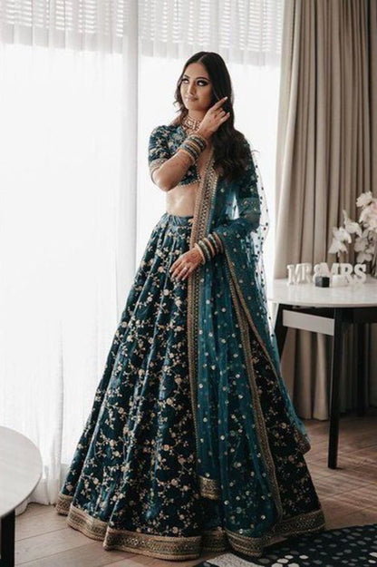 Amoli Velvet Designer Lehenga Choli