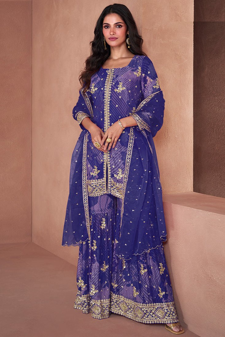 Amrit Palazzo Suit - Blue