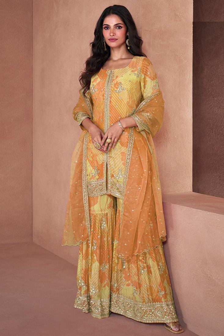 Amrit Palazzo Suit - Yellow