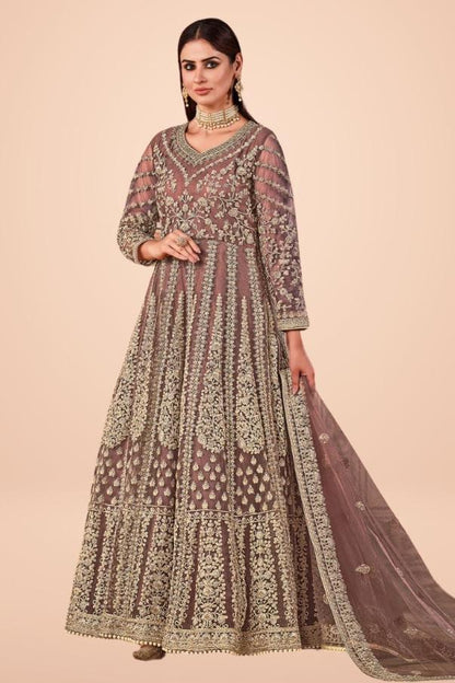 Avyukta Anarkali Suit - Brown