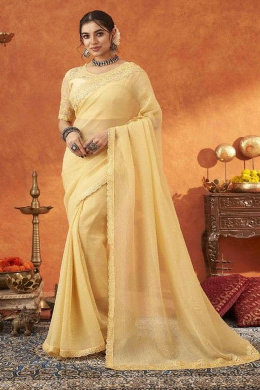 Danika Designer Saree - Yellow