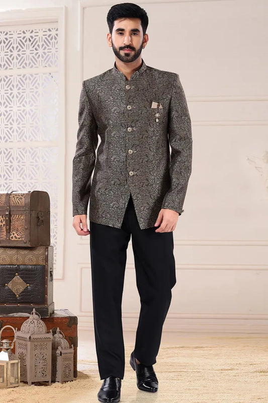 Trivik Grey Jodhpuri Suit