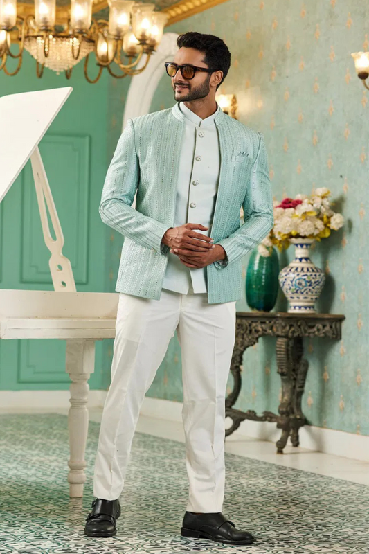 Darvik Green Jodhpuri Suit