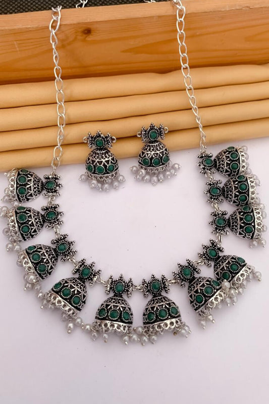 Aisha Silver Necklace Set