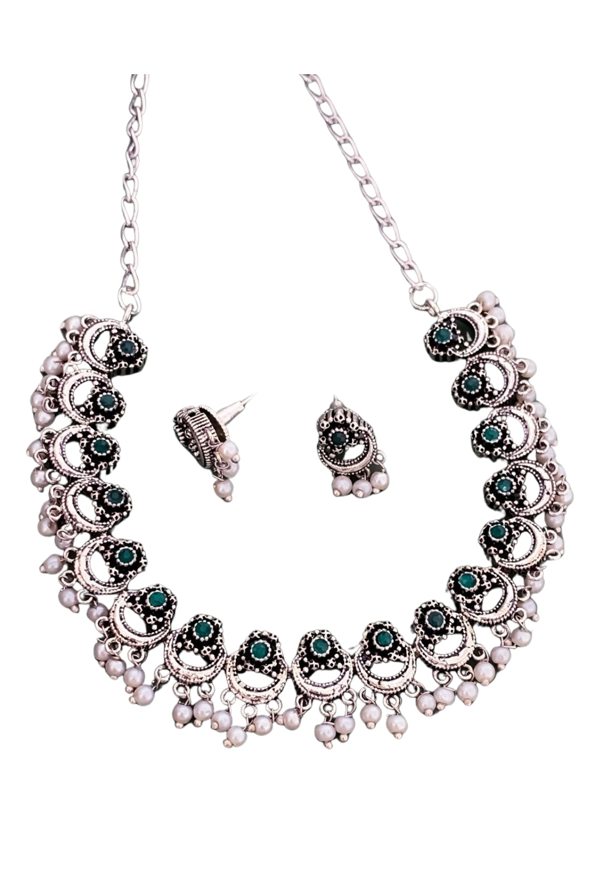 Anya Silver Necklace Set