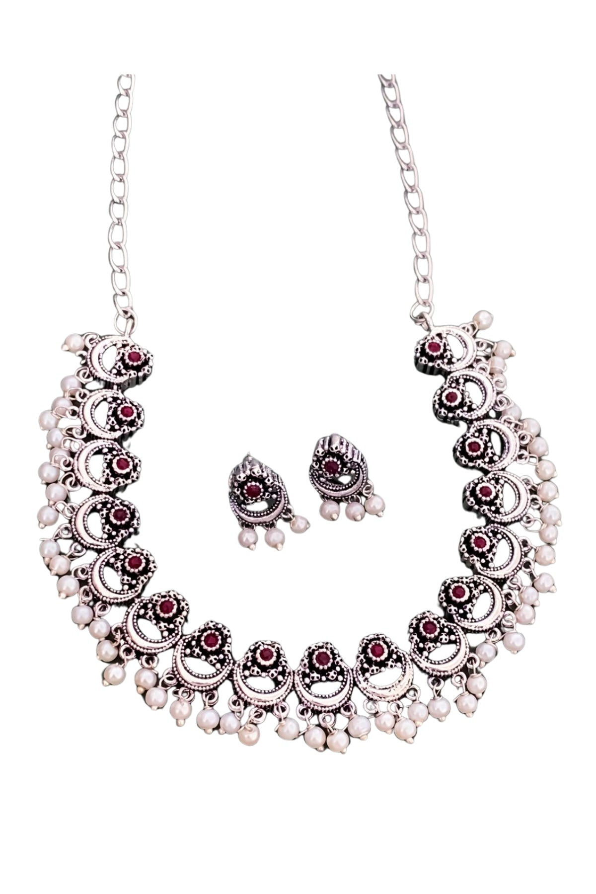 Anya Silver Necklace Set