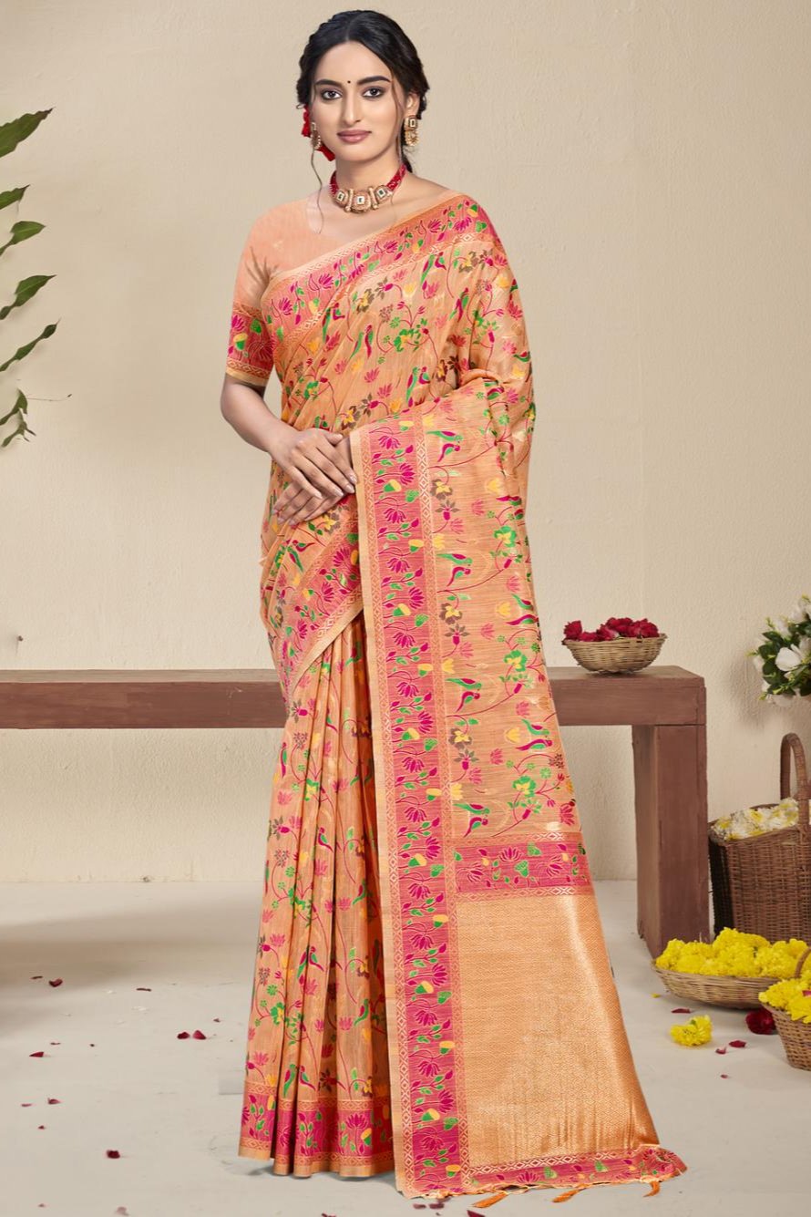 Divina Saree - Peach