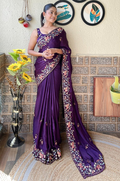 Divyanka Saree - Purple