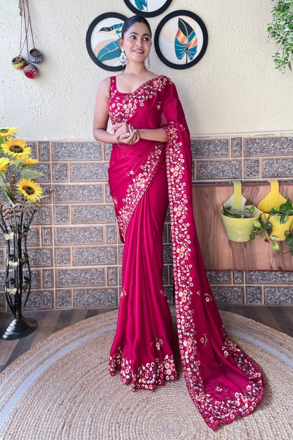 Divyanka Saree - Red