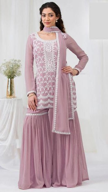 Samaira Faux Georgette Sharara Set