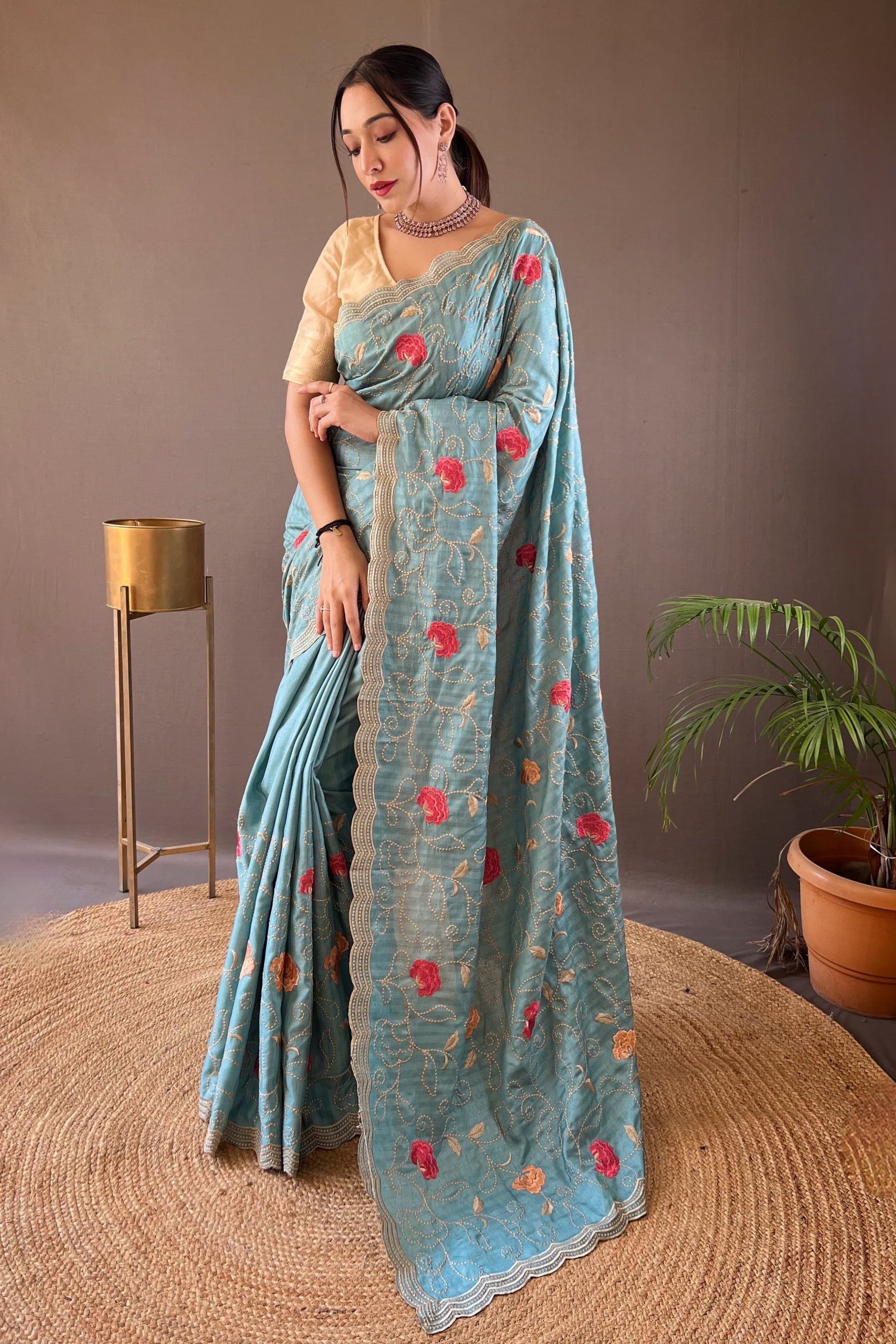 Elina Saree - Blue