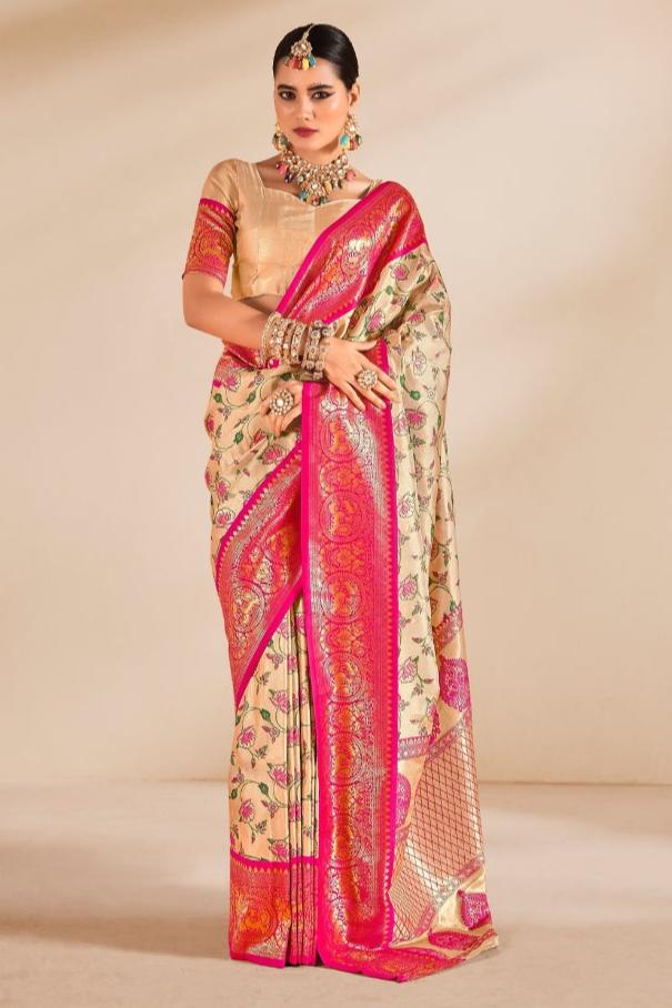 Elvina Saree - Hot Pink