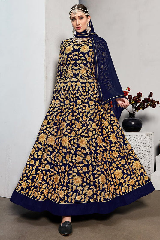 Eshana Anarkali Suit - Navy Blue