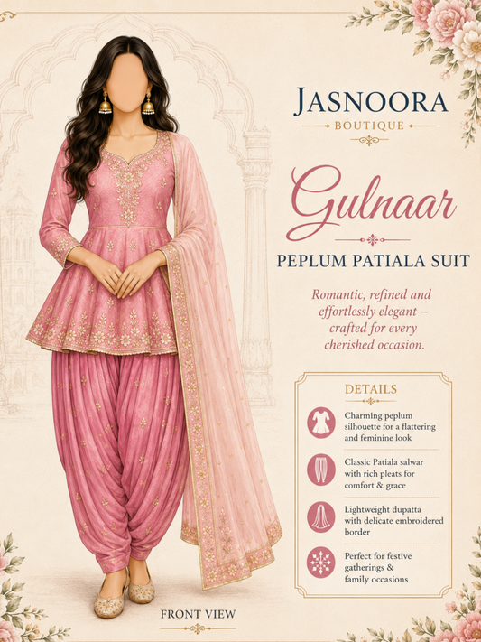 Gulnaar Peplum Patiala Suit — Made For You