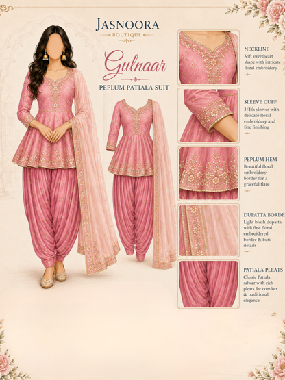 Gulnaar Peplum Patiala Suit — Made For You