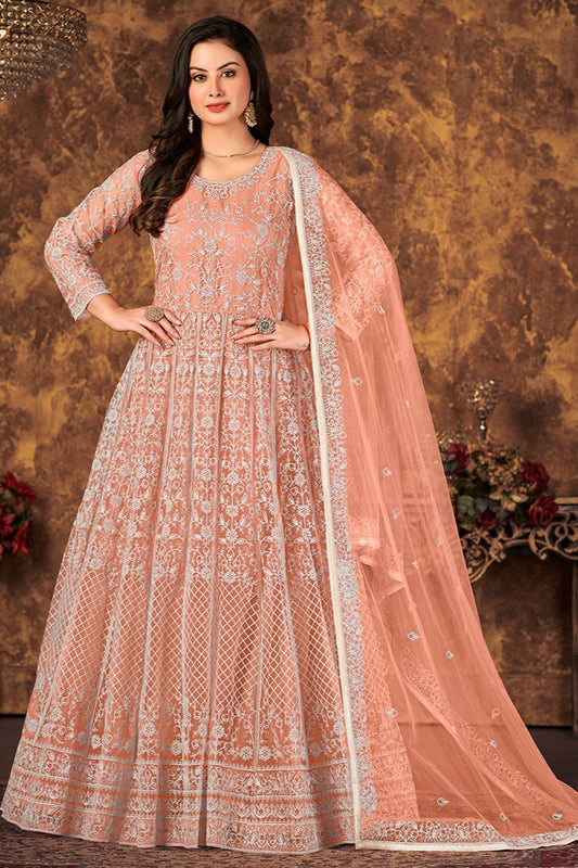 Ishana Anarkali Suit - Peach