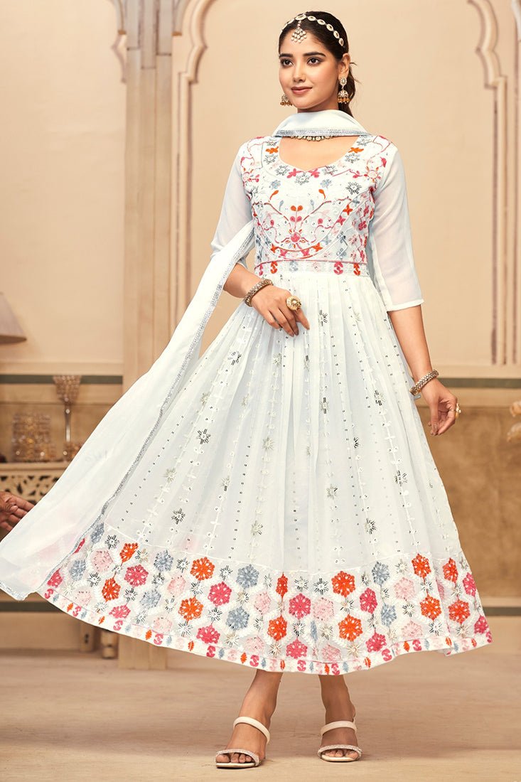 Ishani Anarkali Suit - White