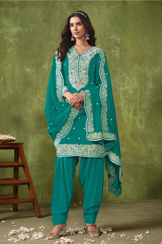 Jasleen Patiala Suit - Green