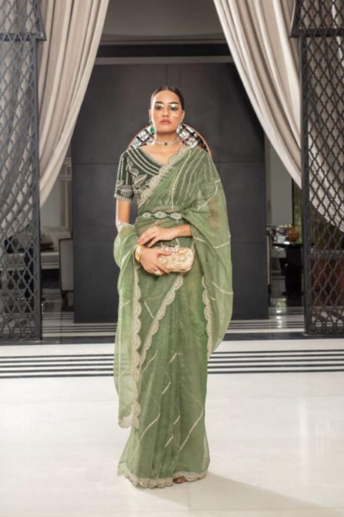 Kashni Designer Saree - Green