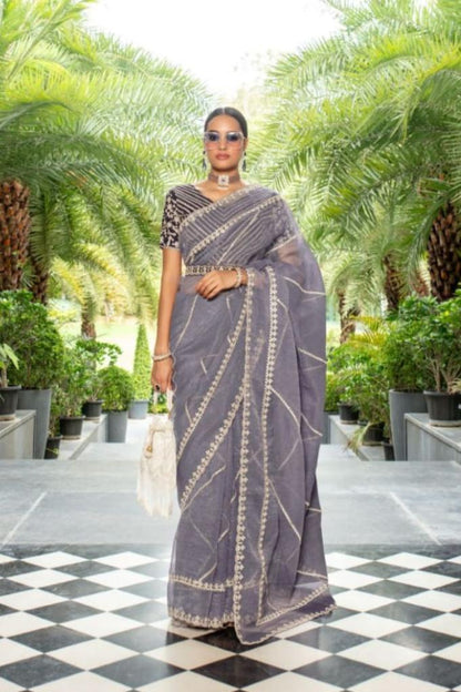 Kashni Designer Saree - Grey