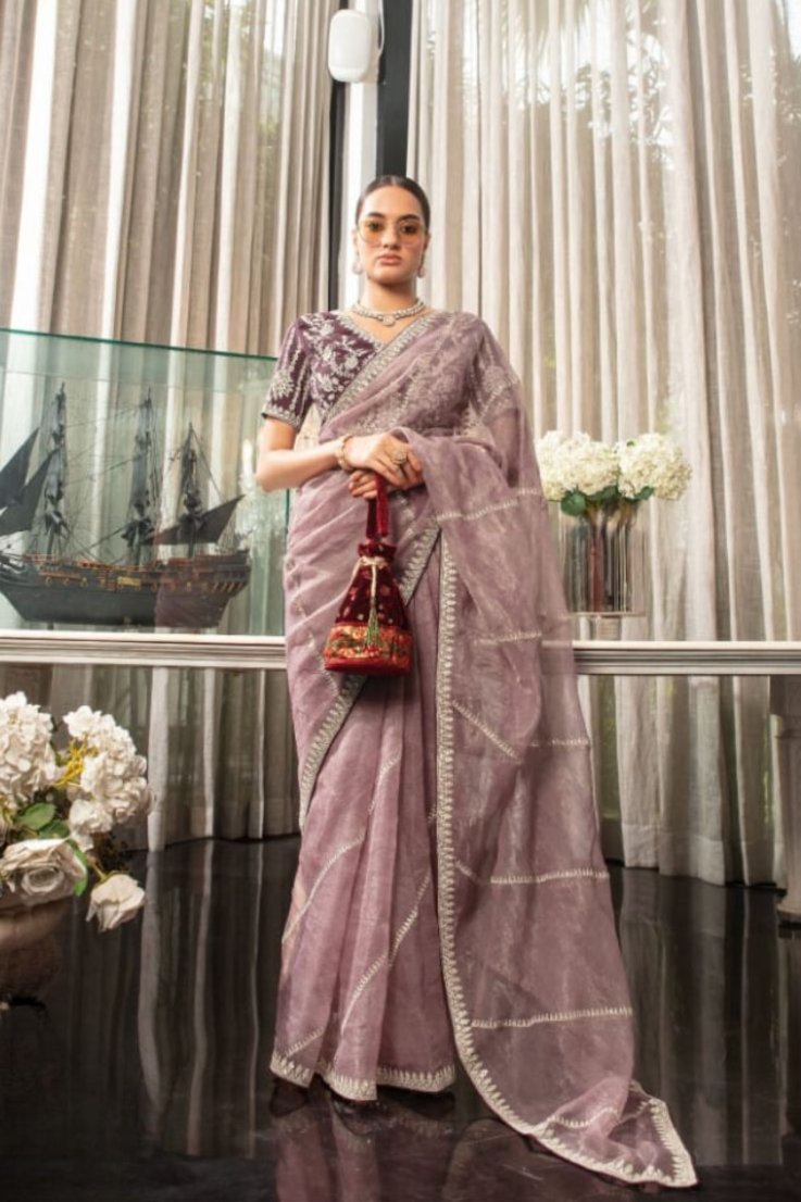 Kashni Designer Saree - Light Purple