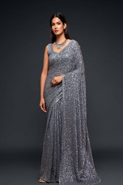 Keyara Designer Saree - Grey