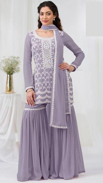 Samaira Faux Georgette Sharara Set