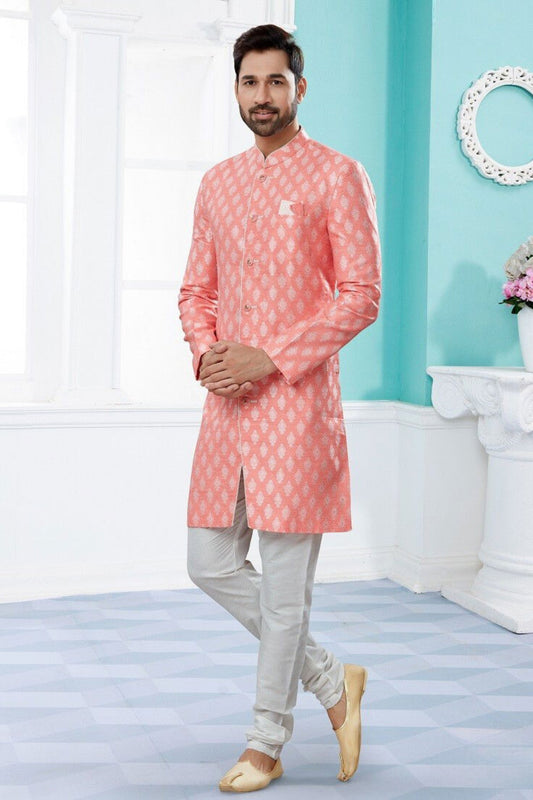 Maharaj Sherwani - Peach