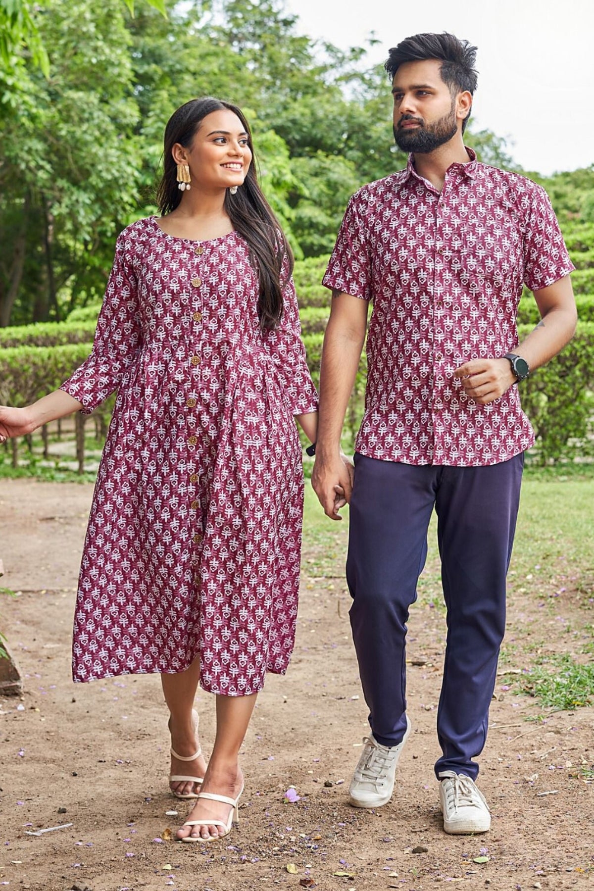 Matching Kurti & Shirt Set - Light Purple