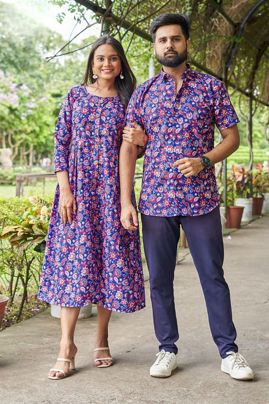 Matching Kurti & Shirt Set - Purple