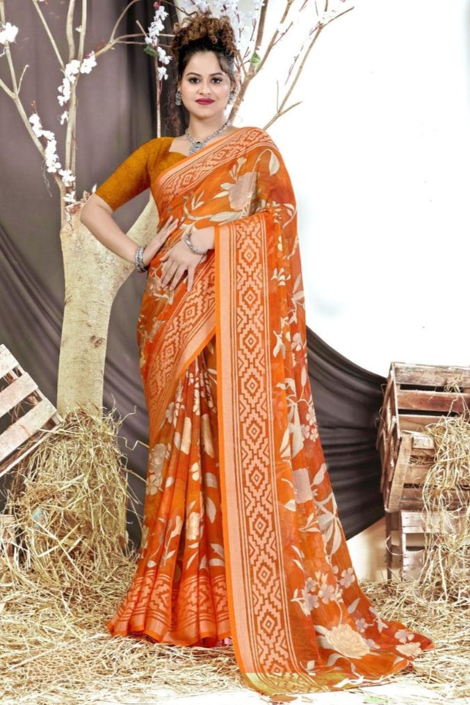 Megha Saree - Orange