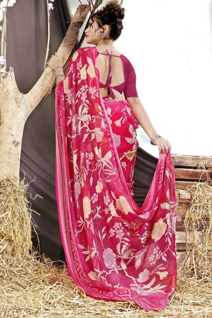 Megha Saree - Hot Pink