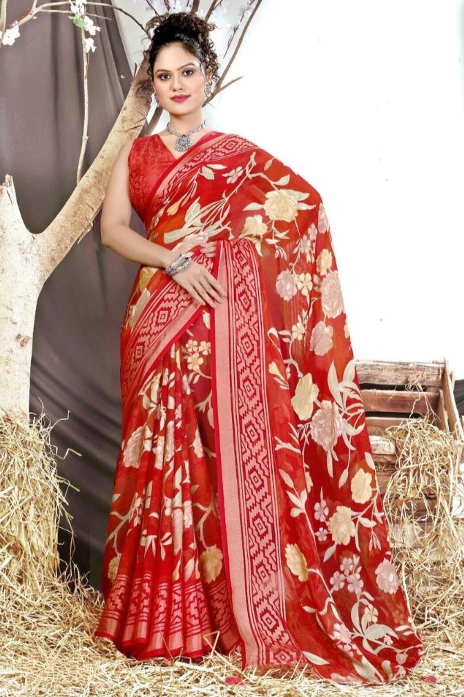 Megha Saree - Red