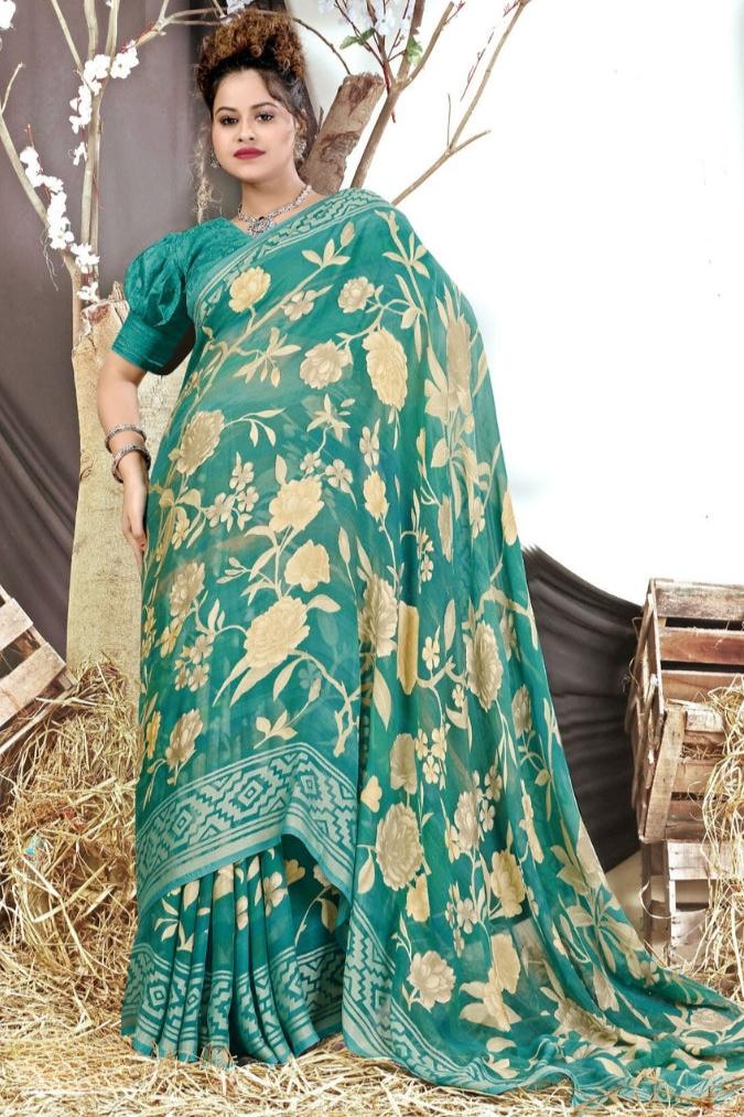 Megha Saree - Teal