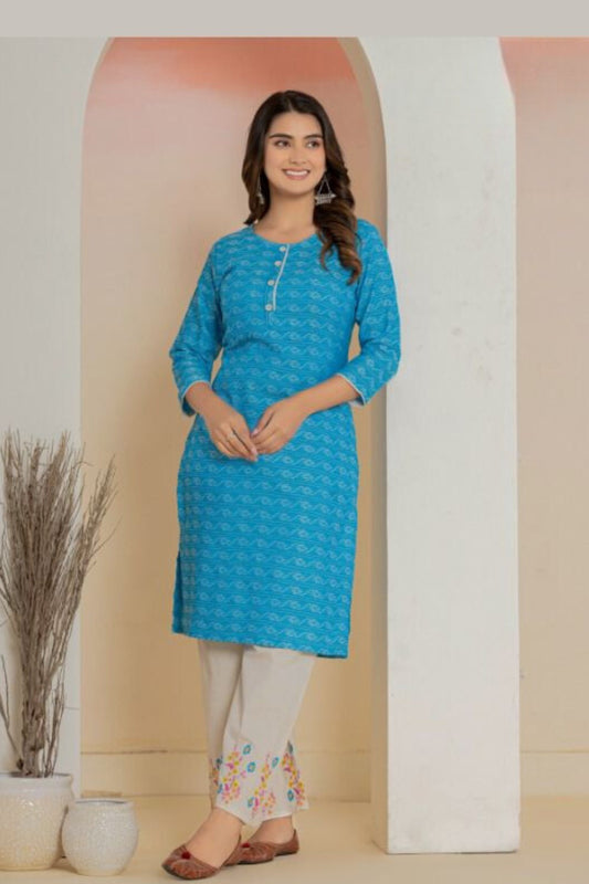 Mehal Yarn-Dyed Kurti With Palazzo Pants