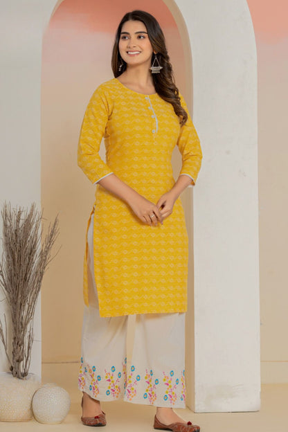 Mehal Yarn-Dyed Kurti With Palazzo Pants