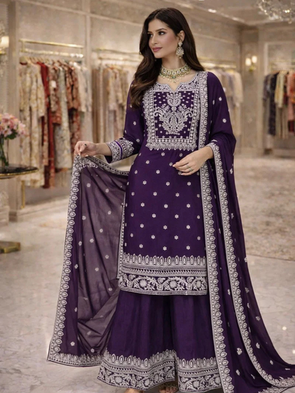 Meher Embroidered Palazzo Suit