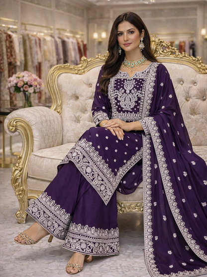 Meher Embroidered Palazzo Suit