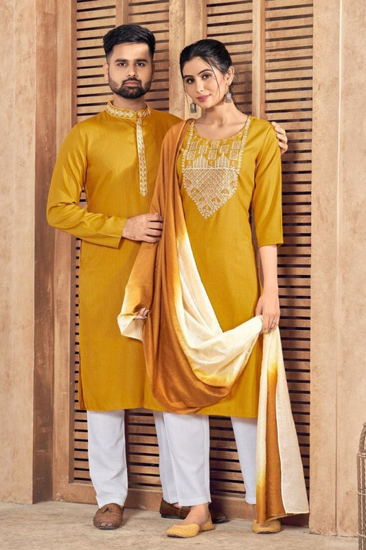 Mustard Couple Matching Set