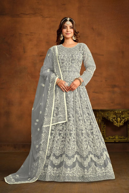 Navreet Anarkali Suit - Grey