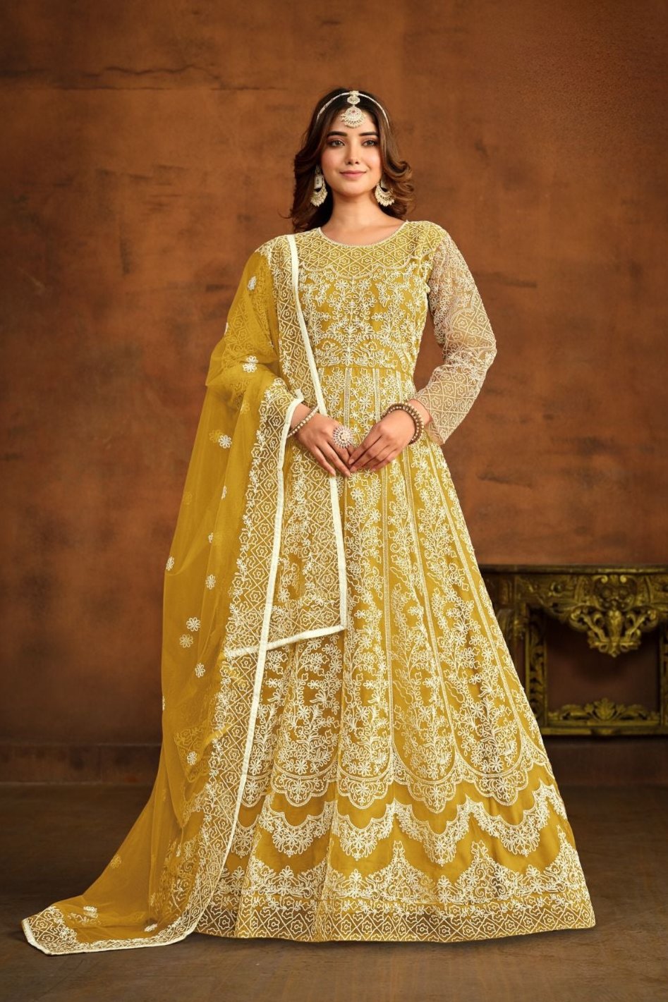 Navreet Anarkali Suit - Yellow