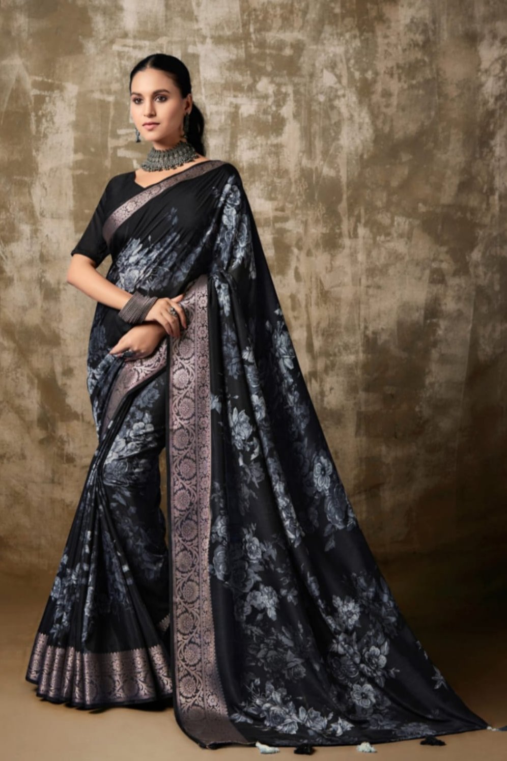 Navya Designer Saree - Black